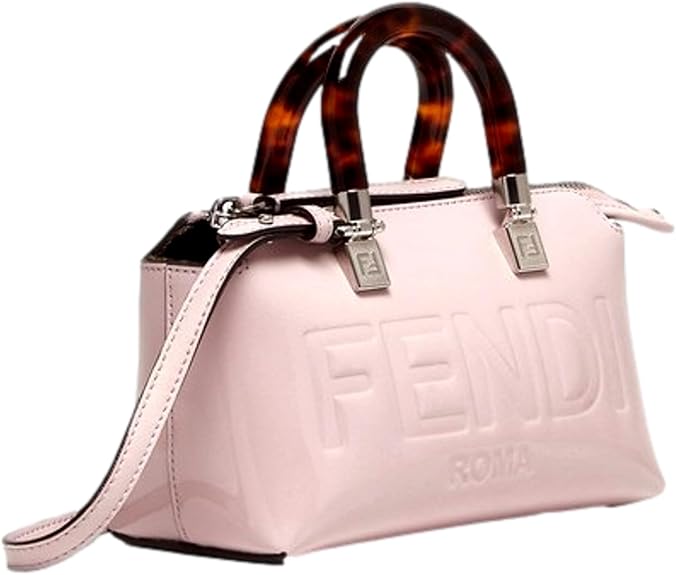 FENDI By The Way Mini Bag Boston Small Bag in Light Pink Patent Leather 8BS067